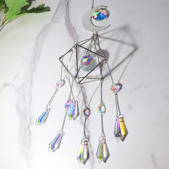 Διακόσμηση σπιτιού Moon Star Crystals Wind Chime Prism Sun Catchers Χειροποίητα κοσμήματα Κρεμαστό Κήπος Κρεμαστό Στολίδι Dream Catcher