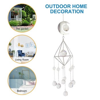 Διακόσμηση σπιτιού Moon Star Crystals Wind Chime Prism Sun Catchers Χειροποίητα κοσμήματα Κρεμαστό Κήπος Κρεμαστό Στολίδι Dream Catcher