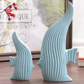 T Kissing Fish Decor pentru birou Mediteranean Simplu Modern Accesorii de decorare pentru casa Decor ceramica de Craciun pentru cadouri