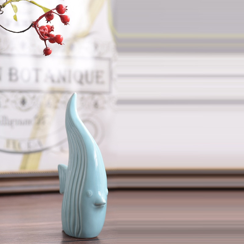 T Kissing Fish Decor pentru birou Mediteranean Simplu Modern Accesorii de decorare pentru casa Decor ceramica de Craciun pentru cadouri