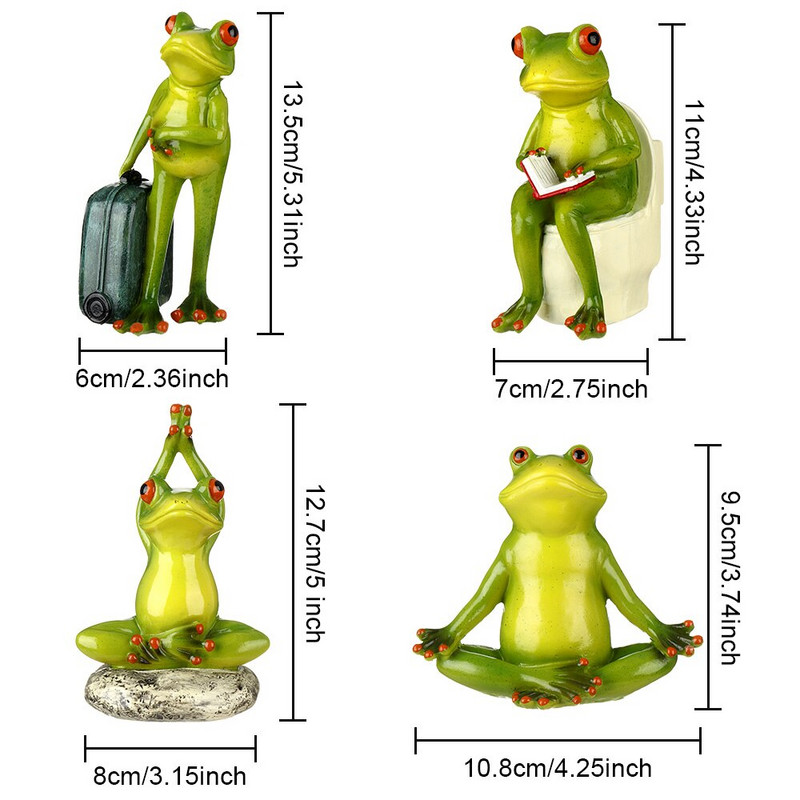 Aranyos kollekció Állat Jóga Béka Tündér Kert Figurák Miniatűr Táj Lakberendezési Kiegészítők Születésnapi ajándék Emléktárgyak