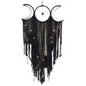 Triple Moon Goddess Makramé falakasztó Boho Half Moon nagy álomfogó dekoráció Otthoni hálószoba elegáns dekoráció