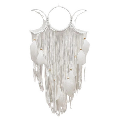 Triple Moon Goddess Makramé falakasztó Boho Half Moon nagy álomfogó dekoráció Otthoni hálószoba elegáns dekoráció