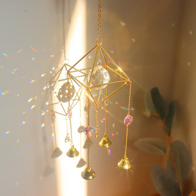 Star Moon Crystal Chandelier Κρεμαστό Φωτισμός Wind Chimes Rainbow Chaser Κουρτίνα για το σπίτι Προμήθειες για διακόσμηση κήπου