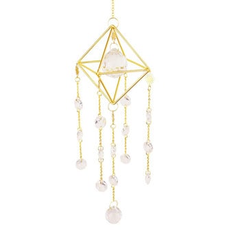 Sun Ball Crystal Windchimes Κρεμαστό μεταλλικό στολίδι που πιάνει ελαφρύ άνεμο Chime Moon Prism Ball Flower Κοσμήματα Κρεμαστό στολίδι