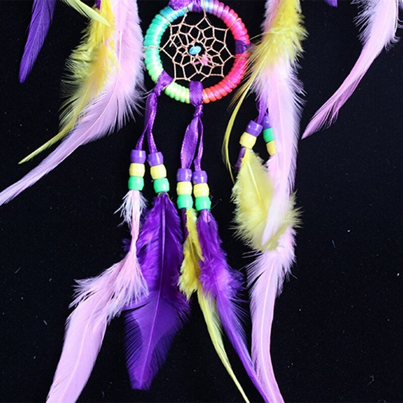 2X kézzel készített álomfogó Hagyományos álomfogó falra akasztós színes toll