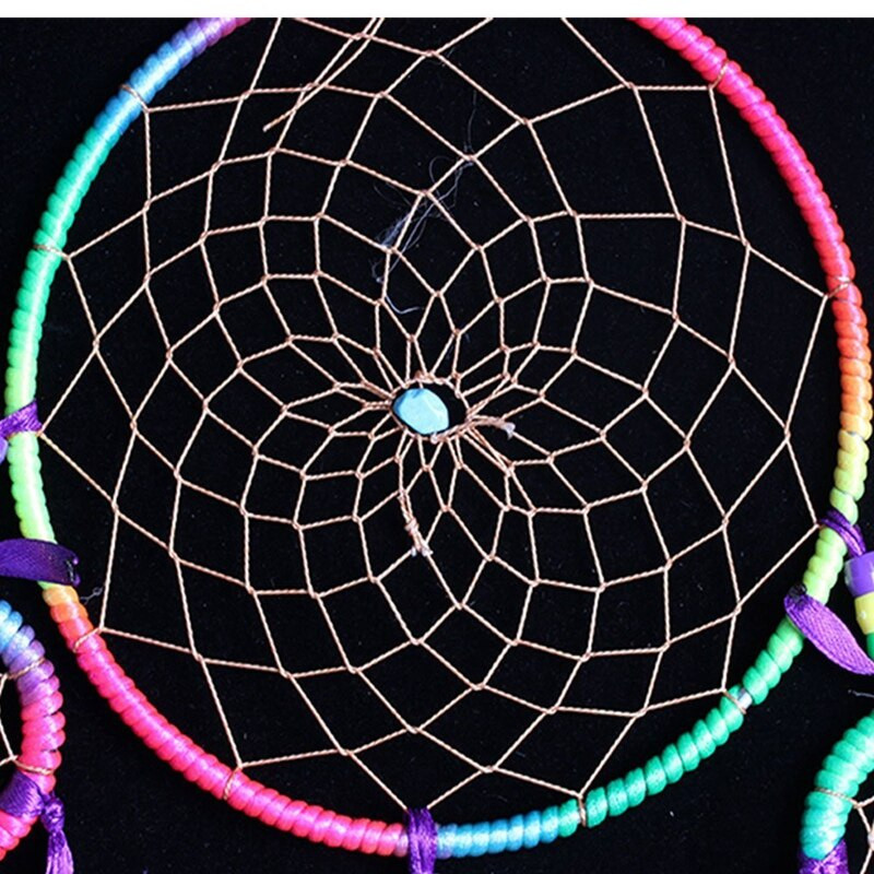 2X kézzel készített álomfogó Hagyományos álomfogó falra akasztós színes toll