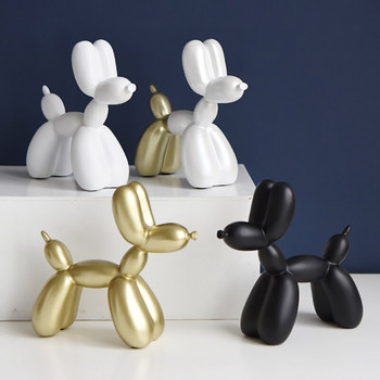 Ρητίνη Dog Crafts Electroplating Balloon Dog Furnishings Διακόσμηση σπιτιού Μοντέρνο Στολίδι επιφάνειας εργασίας σαλονιού με ζώα