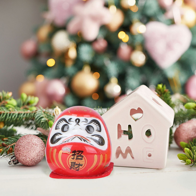 5db japán stílusú Daruma kerámia Maneki Neko kabalája Hagyományos Dharma Jó szerencsét Zen szobor kézműves lakberendezés