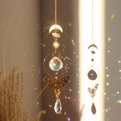 5τμχ Crystal Wind Chimes Mushroom Fairy Prisms Light Catcher Παράθυρο Κουρτίνες Κρεμαστό Κήπος Διακόσμηση κρεβατοκάμαρας σπιτιού