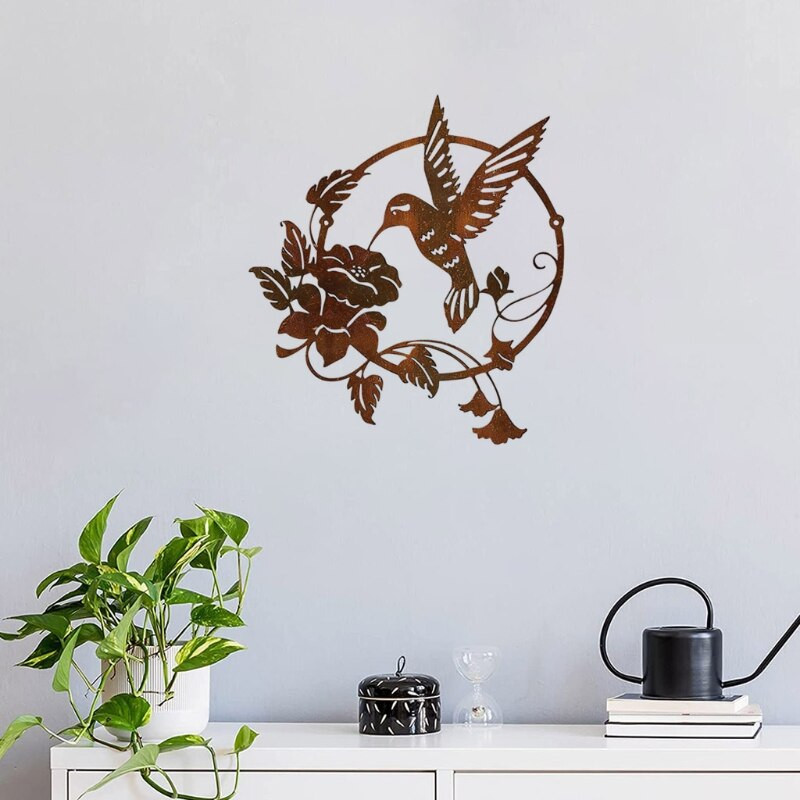 Sienų pakabinimas Dekoracija Geležinis paukštis Skulptūra Sodas Metalo Papuošalai Meno Pakabukas Lauke Namų Miegamojo Svetainės baldai