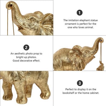 1PC ретро смола декорация на слон скулптура фигурка изкуство статуя на слон креативни смола занаяти домашна веранда десктоп декор