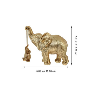 1PC Ρετρό Ρητίνη Διακόσμηση Ελέφαντα Γλυπτό Ειδώλιο Τέχνη Άγαλμα Ελέφαντα Δημιουργική Ρητίνη Χειροτεχνία Βεράντα σπιτιού Διακόσμηση επιφάνειας εργασίας