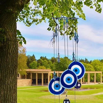 Wind Chimes Blue Turkey Evil Eye φυλαχτό Προστασία τοίχου Κρεμαστό σπίτι Διακόσμηση κήπου Ευλογία Δώρο Τυχερό μενταγιόν