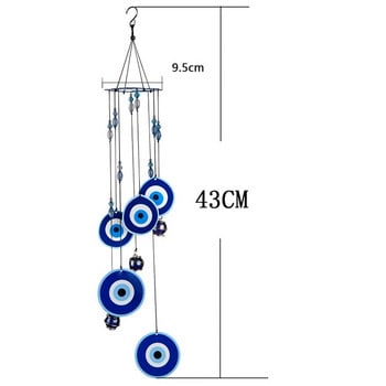 Wind Chimes Blue Turkey Evil Eye φυλαχτό Προστασία τοίχου Κρεμαστό σπίτι Διακόσμηση κήπου Ευλογία Δώρο Τυχερό μενταγιόν