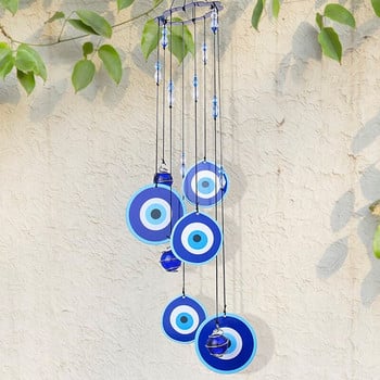 Wind Chimes Blue Turkey Evil Eye φυλαχτό Προστασία τοίχου Κρεμαστό σπίτι Διακόσμηση κήπου Ευλογία Δώρο Τυχερό μενταγιόν