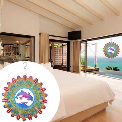 Wind Spinner din oțel inoxidabil 3D Dreamcatcher ing Ornament Interior Outdoor Garden Craft Wind Spinners