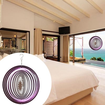 Wind Spinner din oțel inoxidabil 3D Dreamcatcher ing Ornament Interior Outdoor Garden Craft Wind Spinners