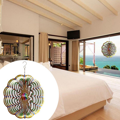 Wind Spinner din oțel inoxidabil 3D Dreamcatcher ing Ornament Interior Outdoor Garden Craft Wind Spinners