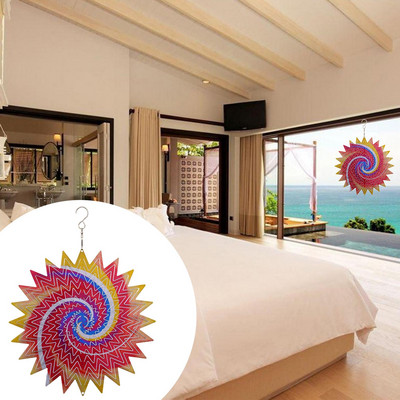Wind Spinner din oțel inoxidabil 3D Dreamcatcher ing Ornament Interior Outdoor Garden Craft Wind Spinners