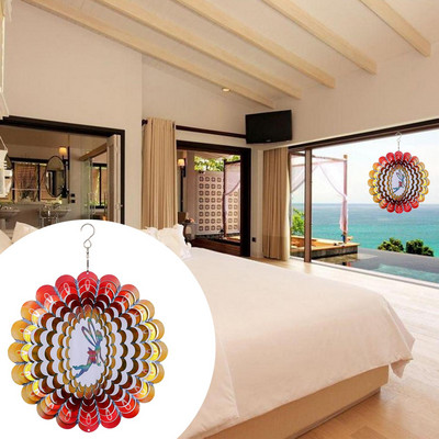Wind Spinner din oțel inoxidabil 3D Dreamcatcher ing Ornament Interior Outdoor Garden Craft Wind Spinners