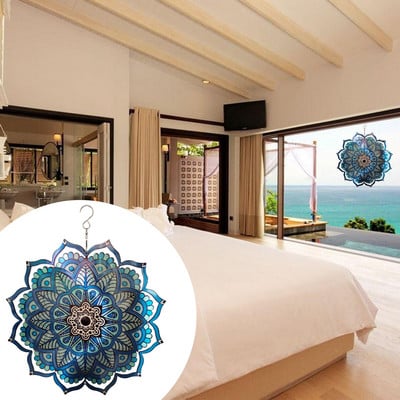 Wind Spinner din oțel inoxidabil 3D Dreamcatcher ing Ornament Interior Outdoor Garden Craft Wind Spinners