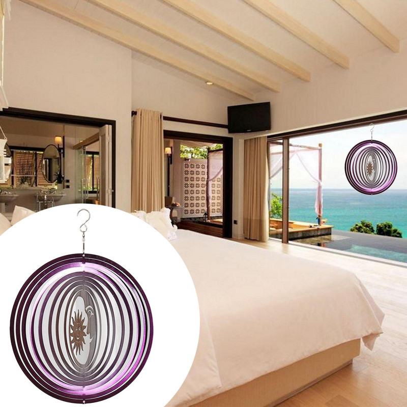 Wind Spinner din oțel inoxidabil 3D Dreamcatcher ing Ornament Interior Outdoor Garden Craft Wind Spinners