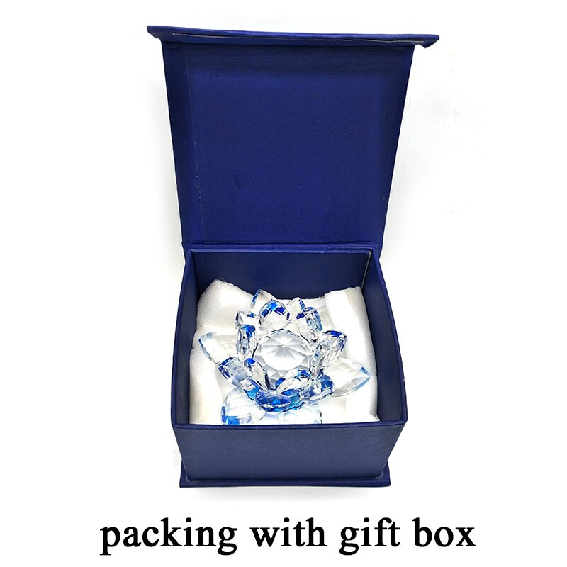 80 mm Feng shui Kvarcas Crystal Lotus Gėlė Amatai Stiklas Popieriniai Papuošalai Figūrėlės Namų Vestuvių Vakarėlio dekoras Dovanos Suvenyras