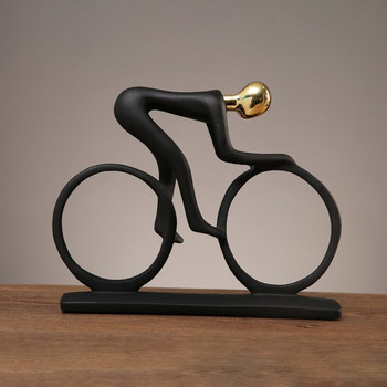 YuryFvna Bicycle Statue Champion Cyclist Sculpture Figurine Resin Modern Abstract Art Athlete Athlete Figurine Decor
