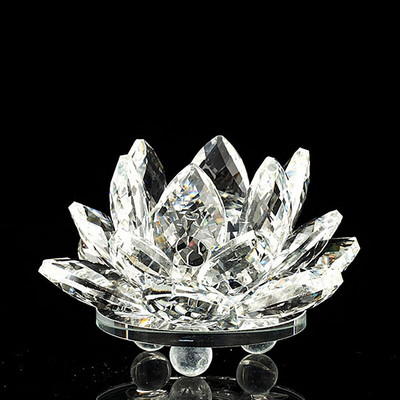 80 mm-es kristály lótuszvirág faragott üveg kvarc kézműves ima régi fengshui dekoráció otthon esküvői parti dekoráció ajándék ajándék emléktárgy