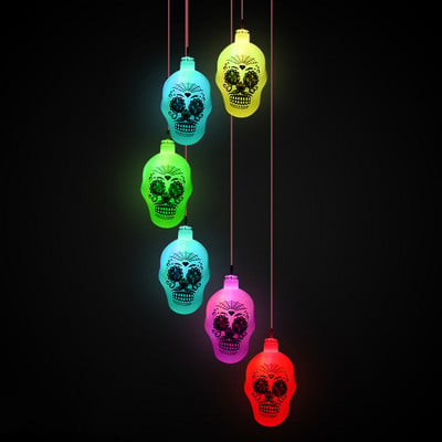 LED napelemes szélcsengő fény kültéri Halloween ijesztő sütőtök koponya manó kerti hangulatú dekoratív lámpák