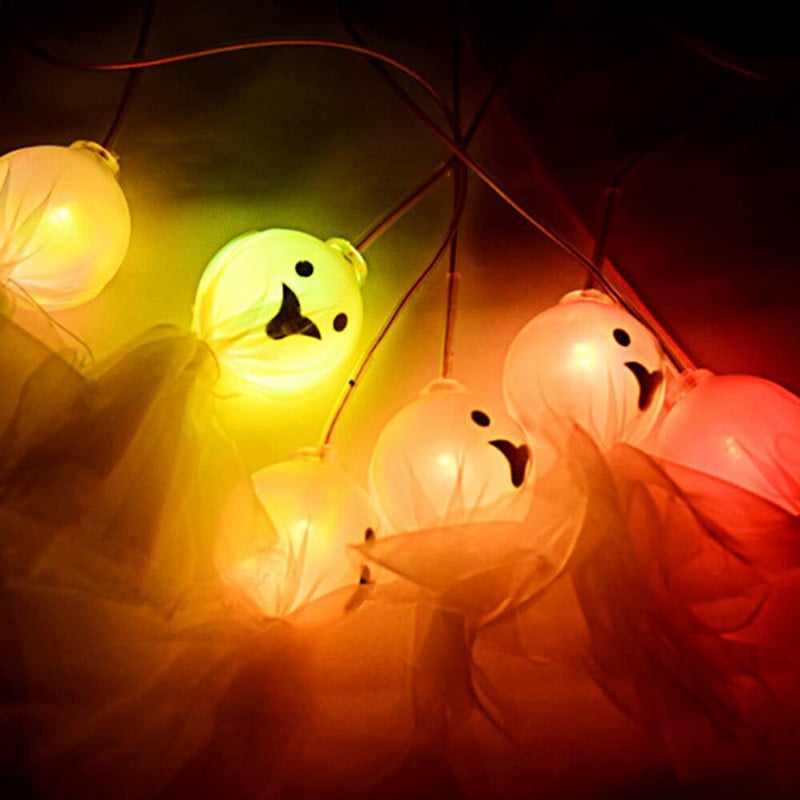 LED napelemes szélcsengő fény kültéri Halloween ijesztő sütőtök koponya manó kerti hangulatú dekoratív lámpák