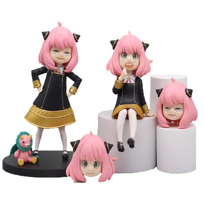 Anime Spy X Family Anya Forger Figure Model Cute Doll PVC Head Replaceable Anya Figurine Collection Στολίδι