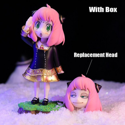 Anime Spy X Family Anya Forger Figure Model Cute Doll PVC Head Replaceable Anya Figurine Collection Στολίδι