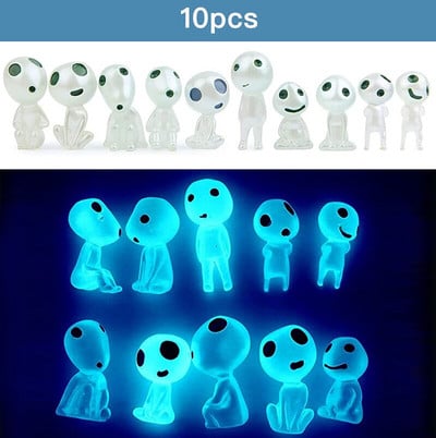 10/20 db Világító Tree Elves Spirit Princess Mononoke Mikro Táj Izzó fák Elf Kültéri Miniatűr Kertészet Cserepes dekoráció