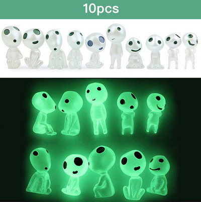 10/20 db Világító Tree Elves Spirit Princess Mononoke Mikro Táj Izzó fák Elf Kültéri Miniatűr Kertészet Cserepes dekoráció