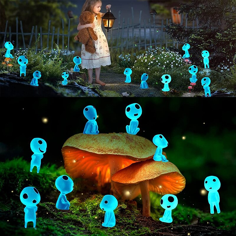 10/20 db Világító Tree Elves Spirit Princess Mononoke Mikro Táj Izzó fák Elf Kültéri Miniatűr Kertészet Cserepes dekoráció