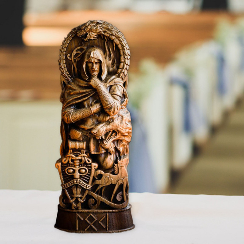 20 cm Sculptură Zeu Grec Thor Loki Odin Statuie Altar Figura Zeu Hindu Statuie Pentru Mașină Casa Grădină Decorare