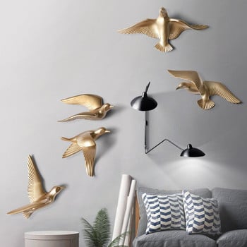 Европейска креативна смола, висяща на стена 3D чайка, птица, орнамент, стикер за стена, хол, декорация на фона на телевизора, животно, висулка