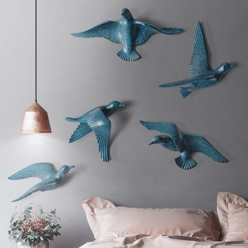 Европейска креативна смола, висяща на стена 3D чайка, птица, орнамент, стикер за стена, хол, декорация на фона на телевизора, животно, висулка