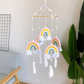 Διακόσμηση νηπιαγωγείου Nordic Rainbow Κρεβάτι Wind Chimes Παιδικό Δωμάτιο Σκηνή για αγόρια Υπνοδωμάτιο για κορίτσια Χειροποίητη κρεμαστή διακόσμηση Νηπιαγωγείο