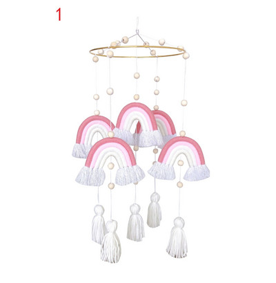 Bölcsődei szoba dekoráció Nordic Rainbow ágy szélcsengő gyerekszoba sátor fiú lány hálószoba kézzel készített függő dekor óvoda dekoráció