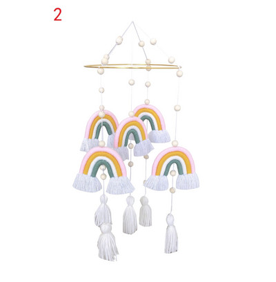Bölcsődei szoba dekoráció Nordic Rainbow ágy szélcsengő gyerekszoba sátor fiú lány hálószoba kézzel készített függő dekor óvoda dekoráció