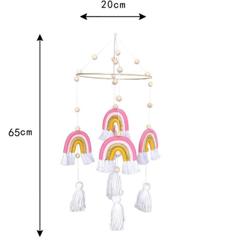 Bölcsődei szoba dekoráció Nordic Rainbow ágy szélcsengő gyerekszoba sátor fiú lány hálószoba kézzel készített függő dekor óvoda dekoráció