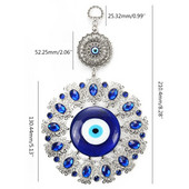 X6HD Turkijos mėlyna pikta akis pakabinamas pakabukas Lucky Protection Raktų pakabukas Sodas Namų puošmenos Amuletai Ornamentas