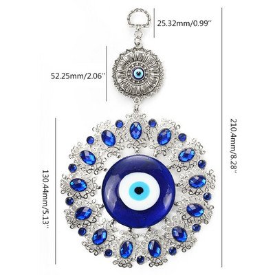 X6HD Turkish Blue Evil Eye Wall Hanging Pendant Lucky Protection Key Ring Garden Home Decorations Amulets Ornament