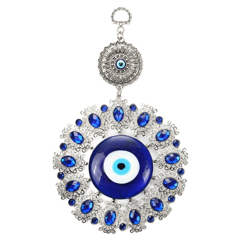 X6HD Turkijos mėlyna pikta akis pakabinamas pakabukas Lucky Protection Raktų pakabukas Sodas Namų puošmenos Amuletai Ornamentas