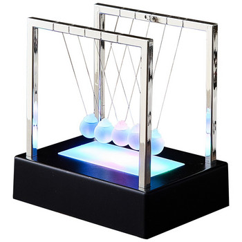 Luminous Newton Cradle Pendulum Ball Creative Balance Swing Toy for Kid Adult Stress Relief Home Office Ornament Decoration