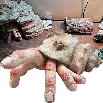 Fingercrab Ανατριχιαστικό Παράξενο Ρεαλιστικό Φιγούρα τρόμου Μινιατούρα στολίδια Γλυπτό Ενυδρείο Διακόσμηση σπιτιού Ζώα Άγαλμα Ρητίνη Μοντέλο