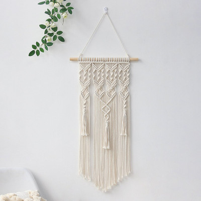 Boho Colorful Leaves Gobelin Bojt fali dekoráció Makramé falakasztó, kézzel készített szövött álomfogó karácsonyi esküvői ajándék